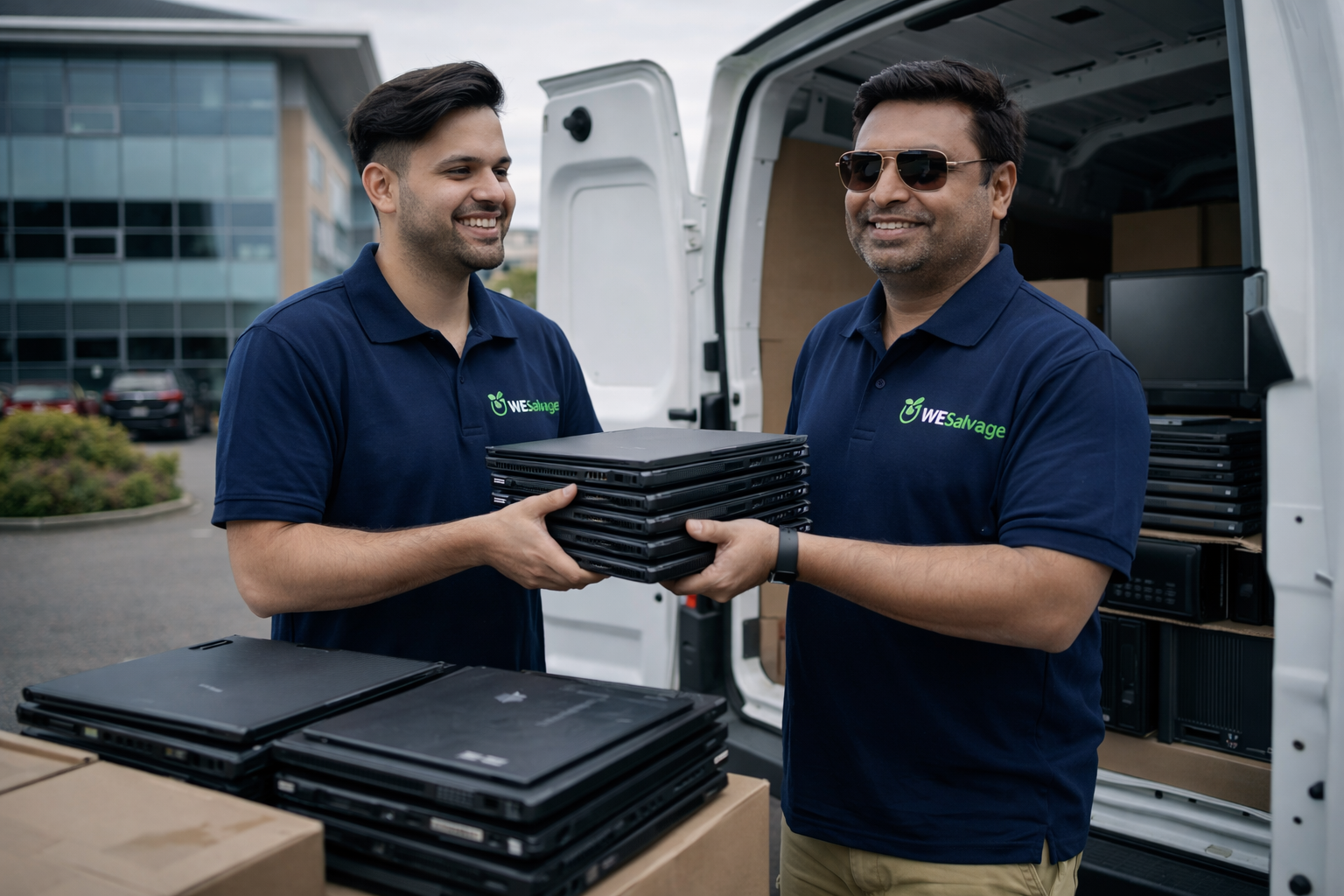 WeSalvage team collecting IT equipment